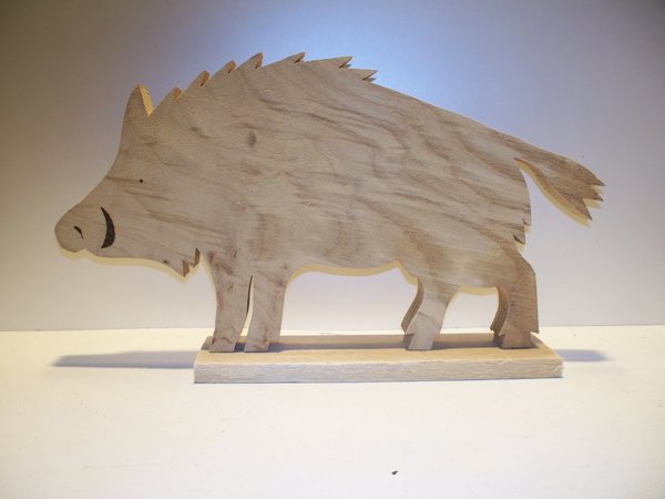 Wildschwein, massives Eichenholz, drei Größen