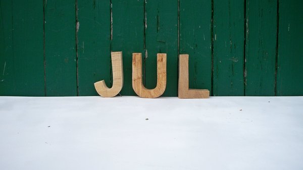 Schriftzug "JUL" 3 Größen, natur oder weiß