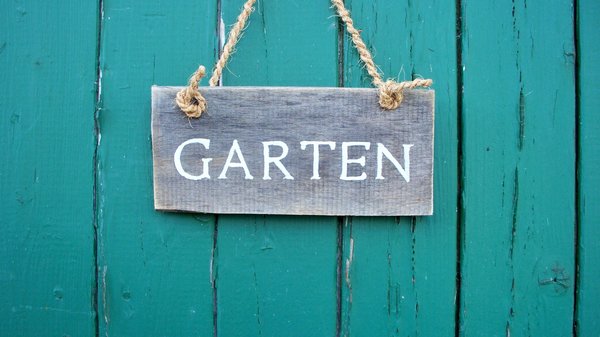 Schriftbrett "Garten"
